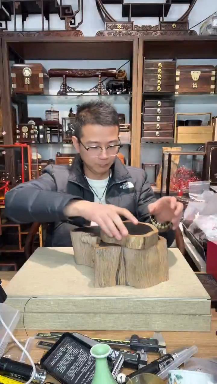 乌木类书架849随形底座2个 