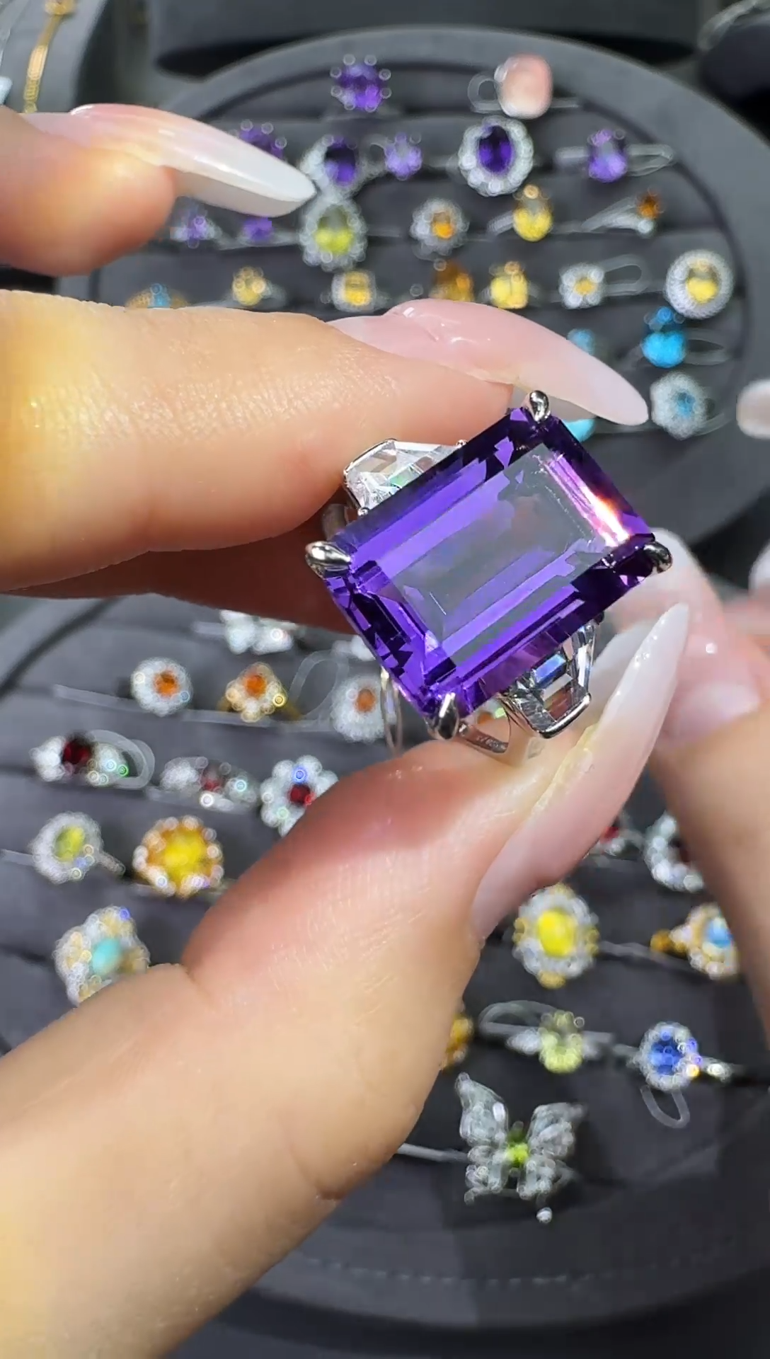 银S925镶嵌戒指水晶7.0ct【七天鉴赏期】