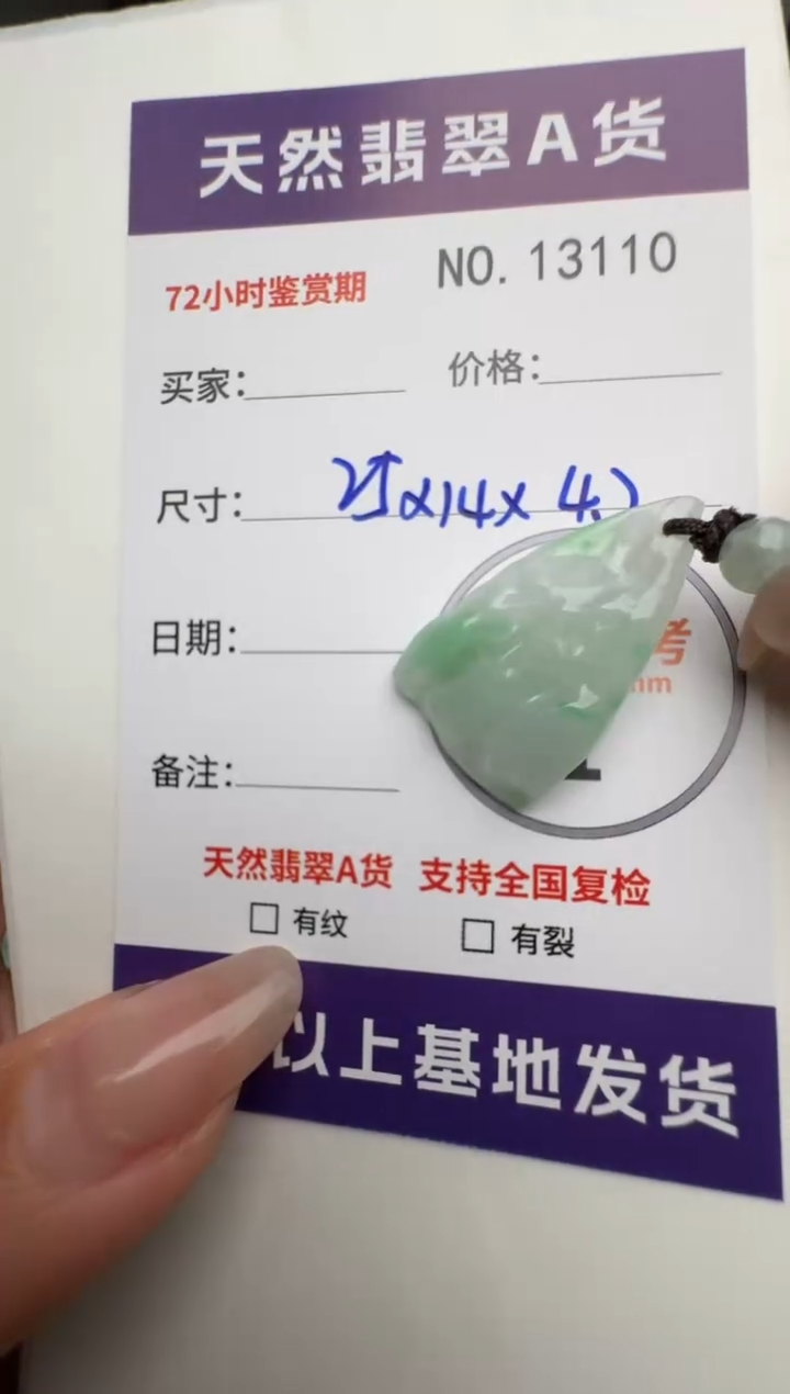 【闪购商品】翡翠颈饰未镶嵌原石13110