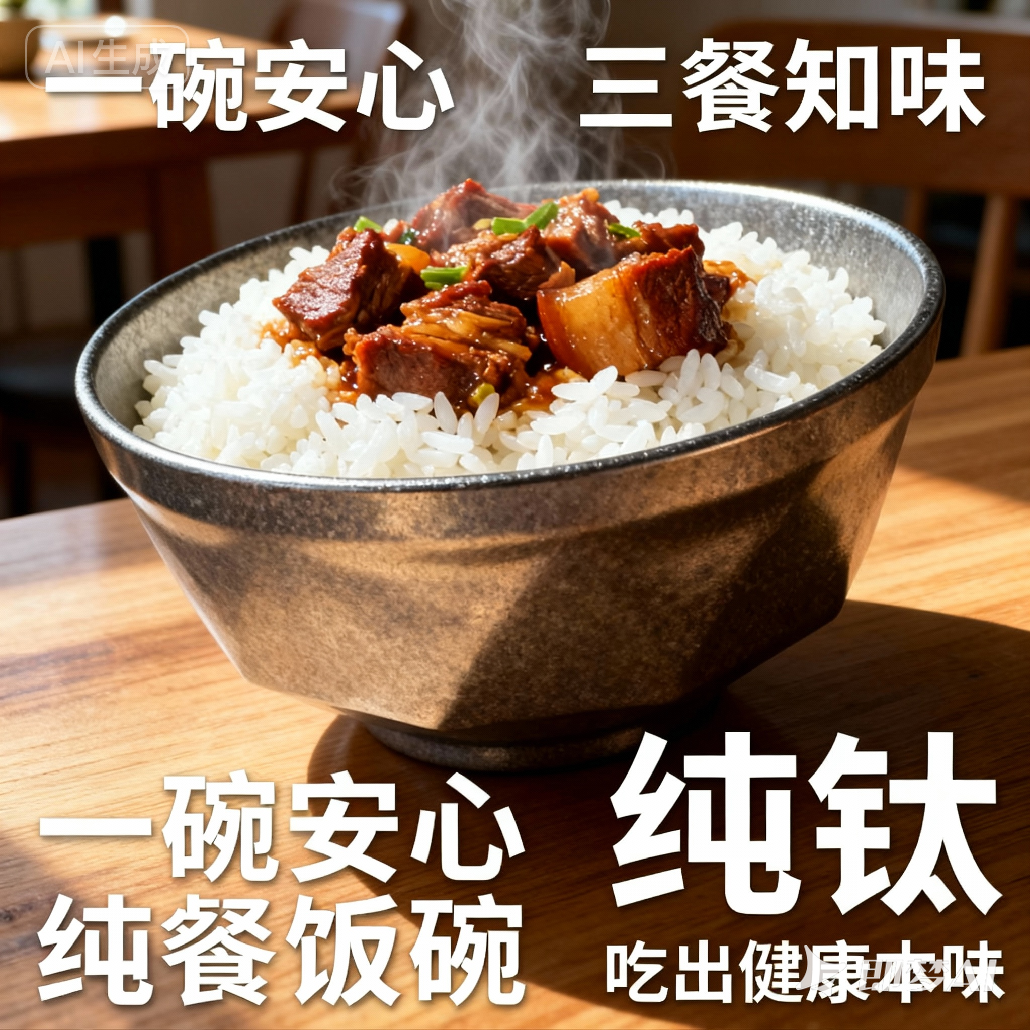 真纯钛中式冰花纯钛碗双层白金碗结晶碗纯钛防烫双层双层纯钛宫廷