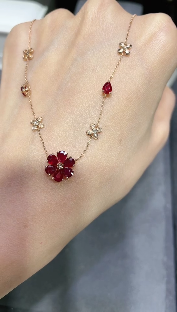 【闪购商品】红宝石项链18K金镶嵌·