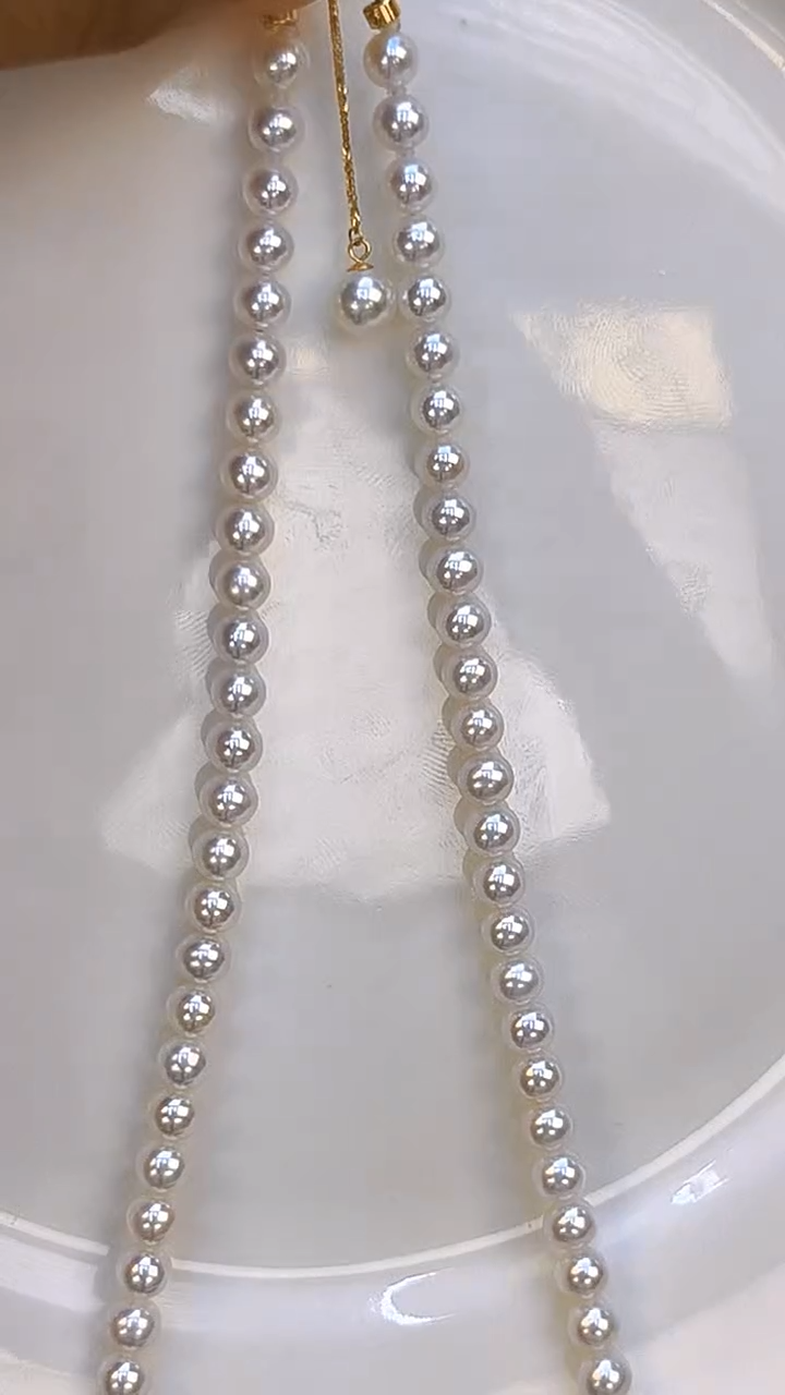 项链18K金镶嵌淡水珍珠5-6