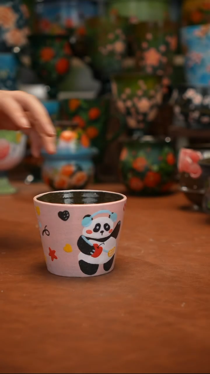 紫砂油画釉下彩手绘微瑕
