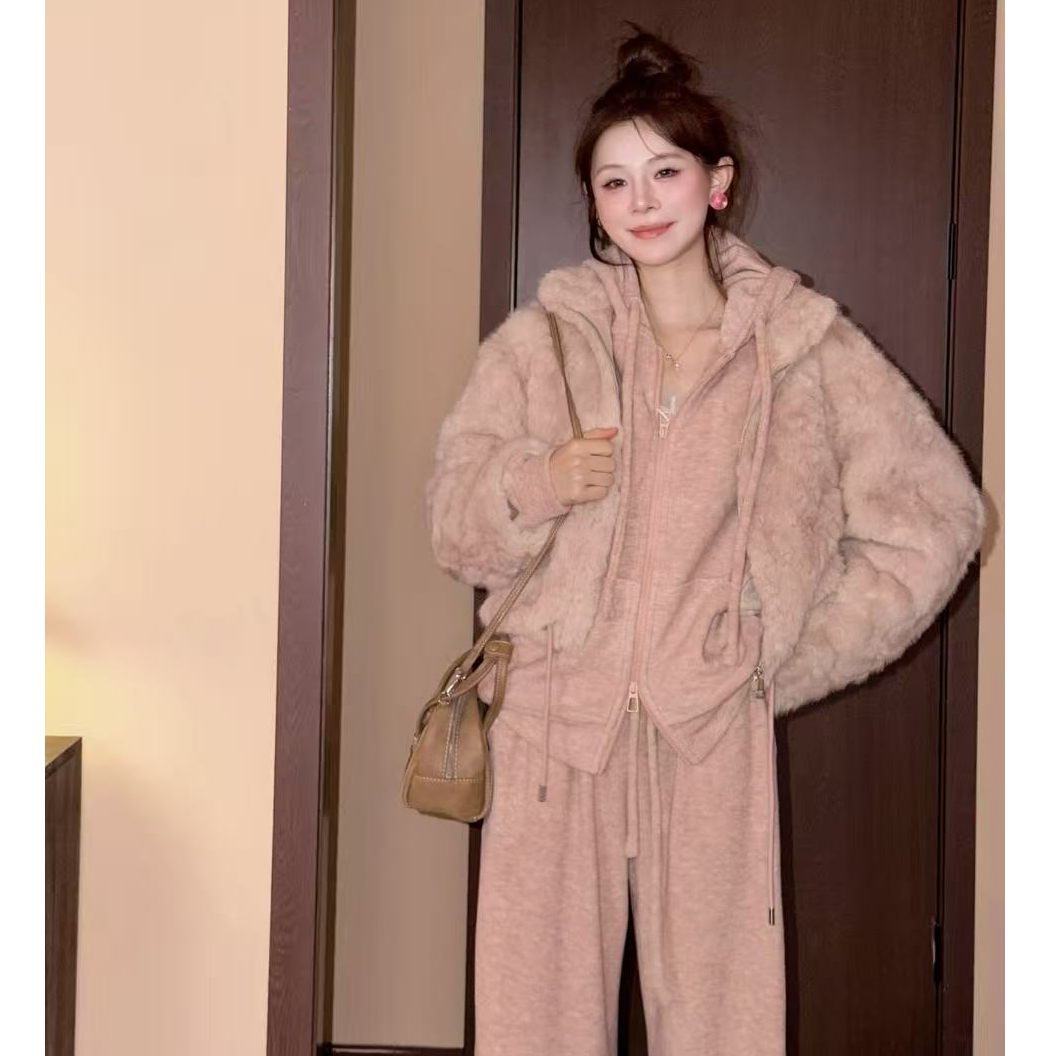 可机软糯粉色外套美静在这小湖羊XMZH10540休闲时尚