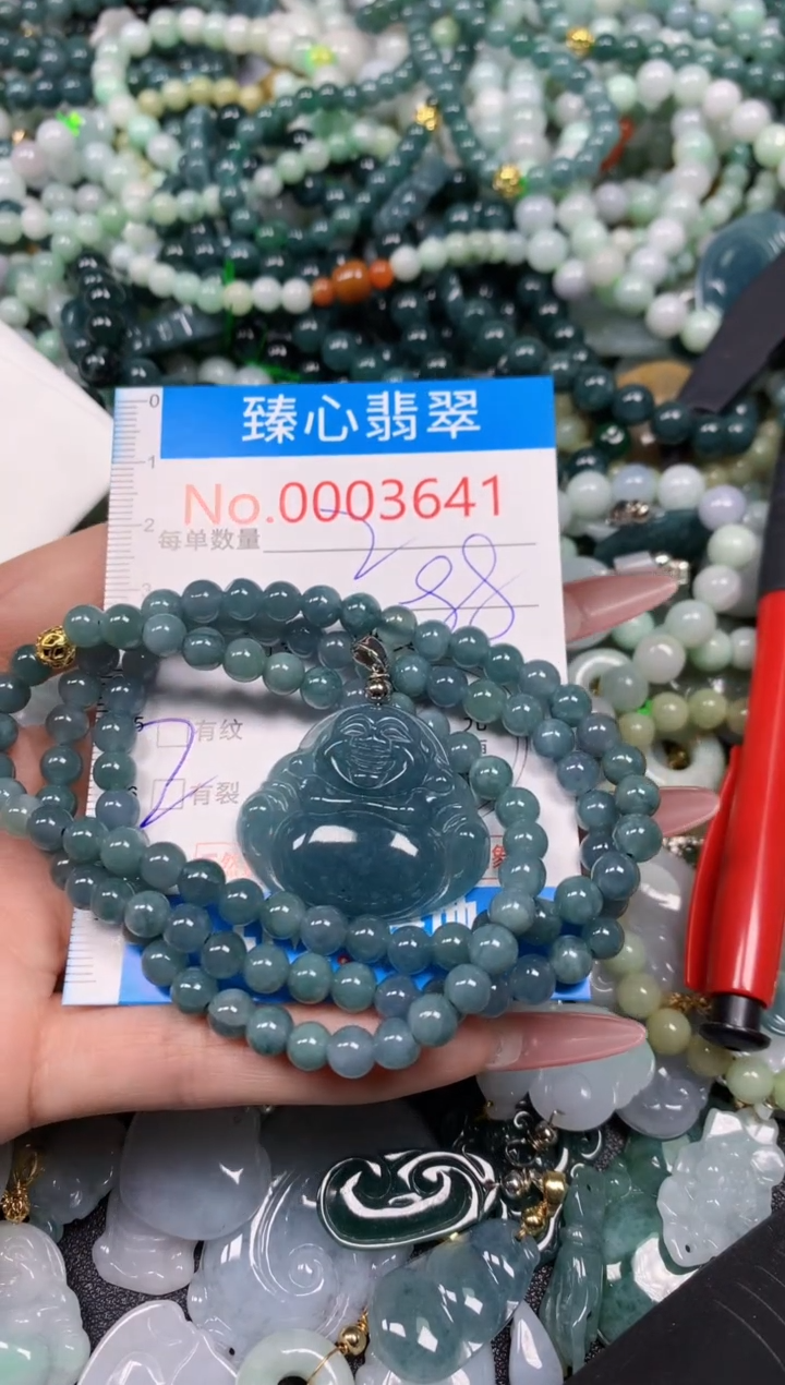 【闪购商品】翡翠颈饰未镶嵌含绳0003641