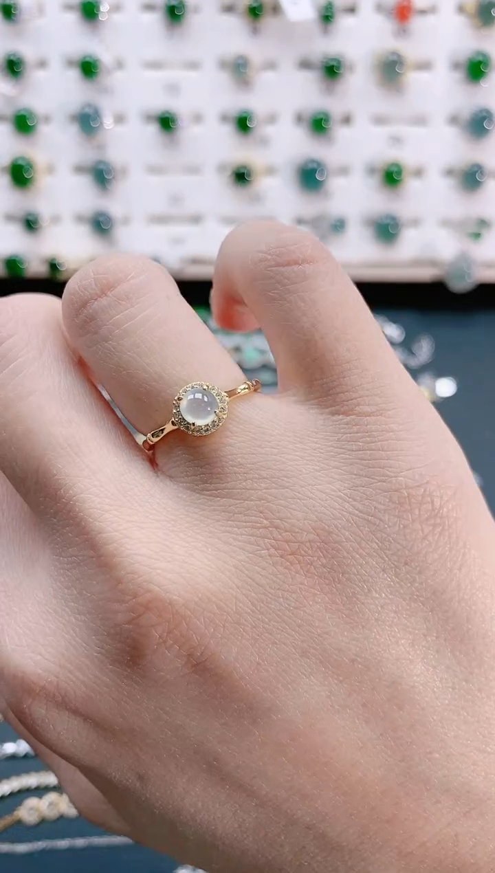 【闪购商品】翡翠戒指银S925镶嵌天然翡翠