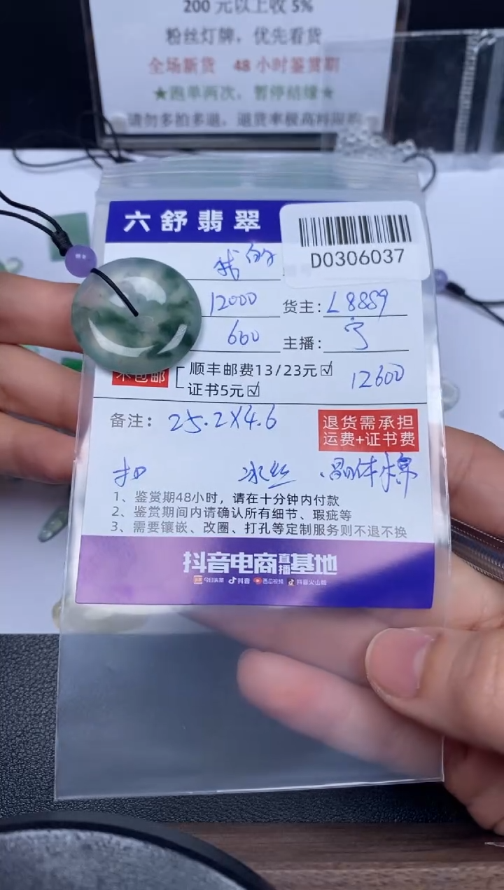 【闪购商品】翡翠吊坠(不含链)未镶嵌D0306037