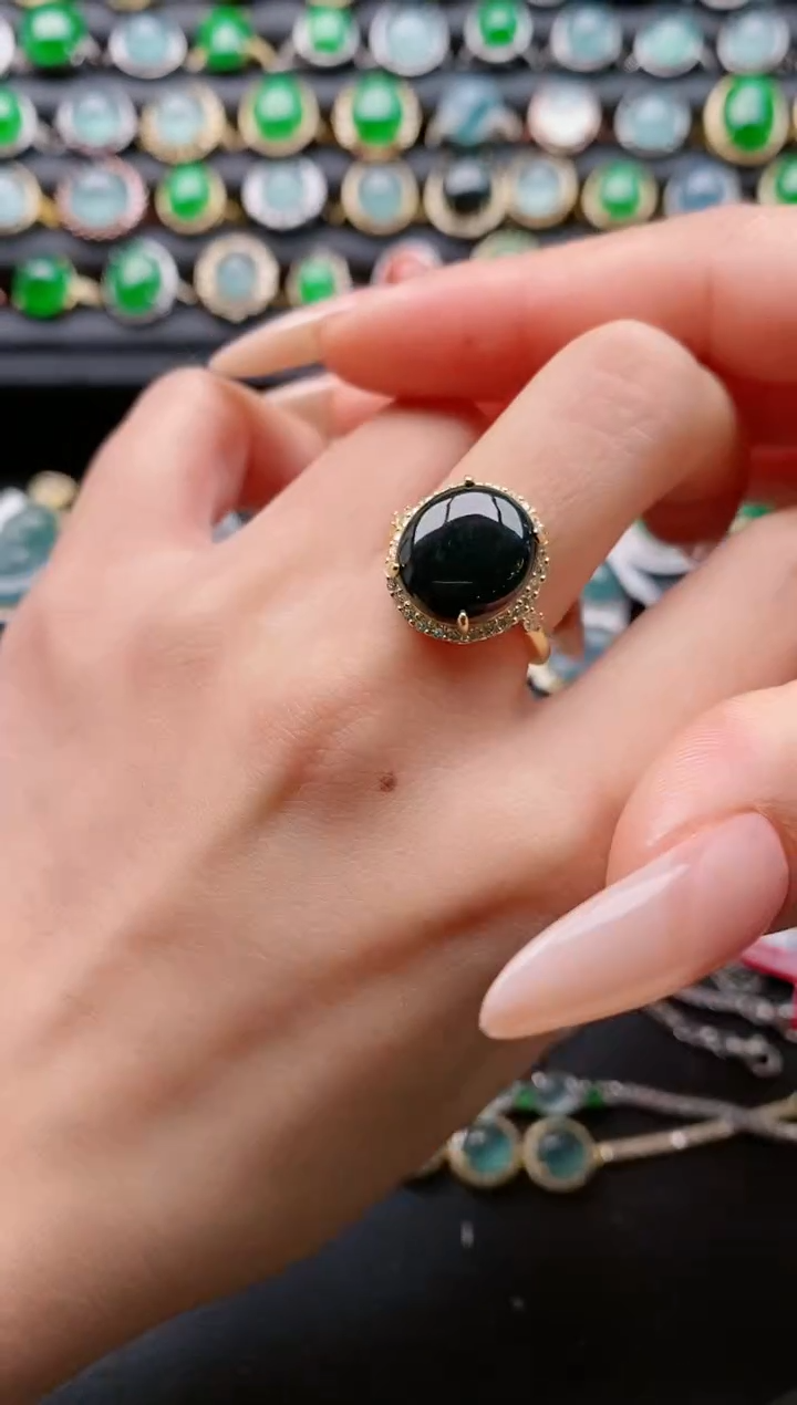 【闪购商品】翡翠戒指银S925镶嵌11111