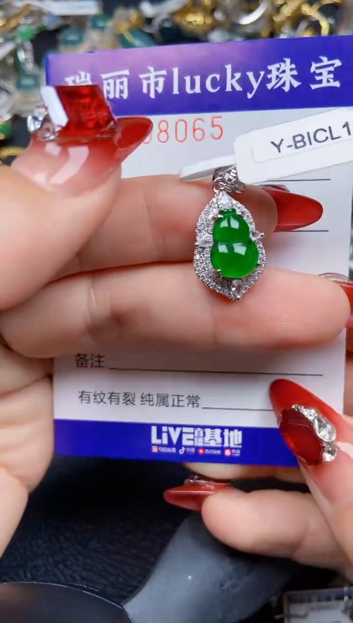 【闪购商品】翡翠颈饰银S925镶嵌8065