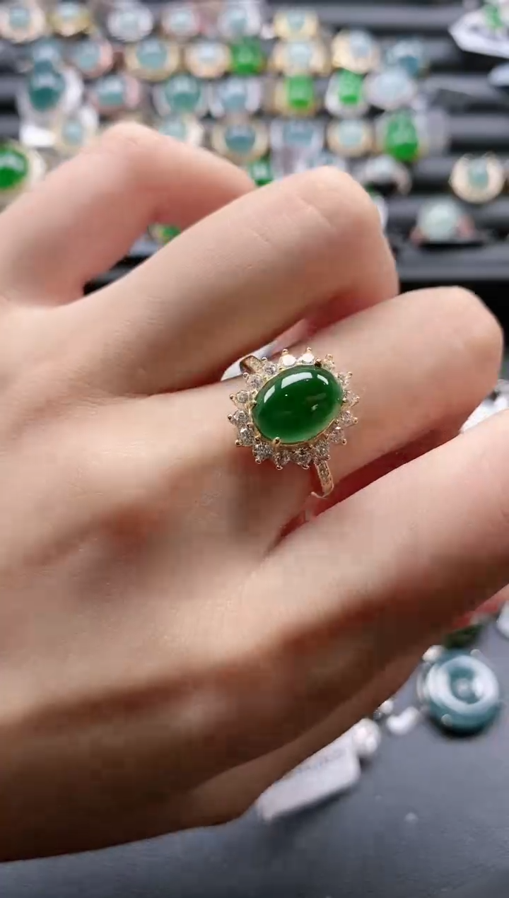 【闪购商品】翡翠戒指银S925镶嵌51511