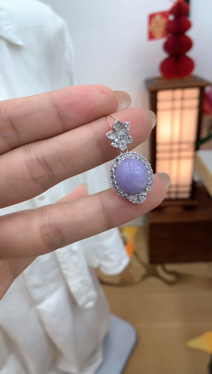 【闪购商品】翡翠颈饰银S925镶嵌吊坠