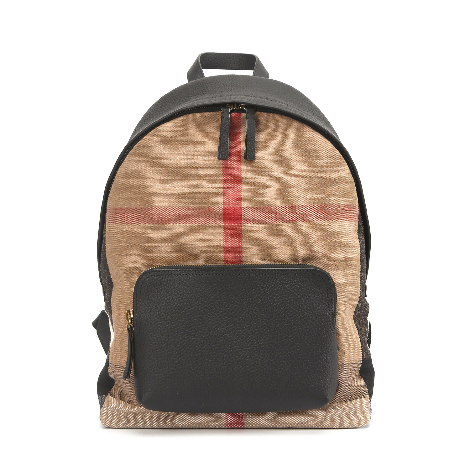 耐磨格子双肩包小熊布朗尼包包拼皮拼色两用包