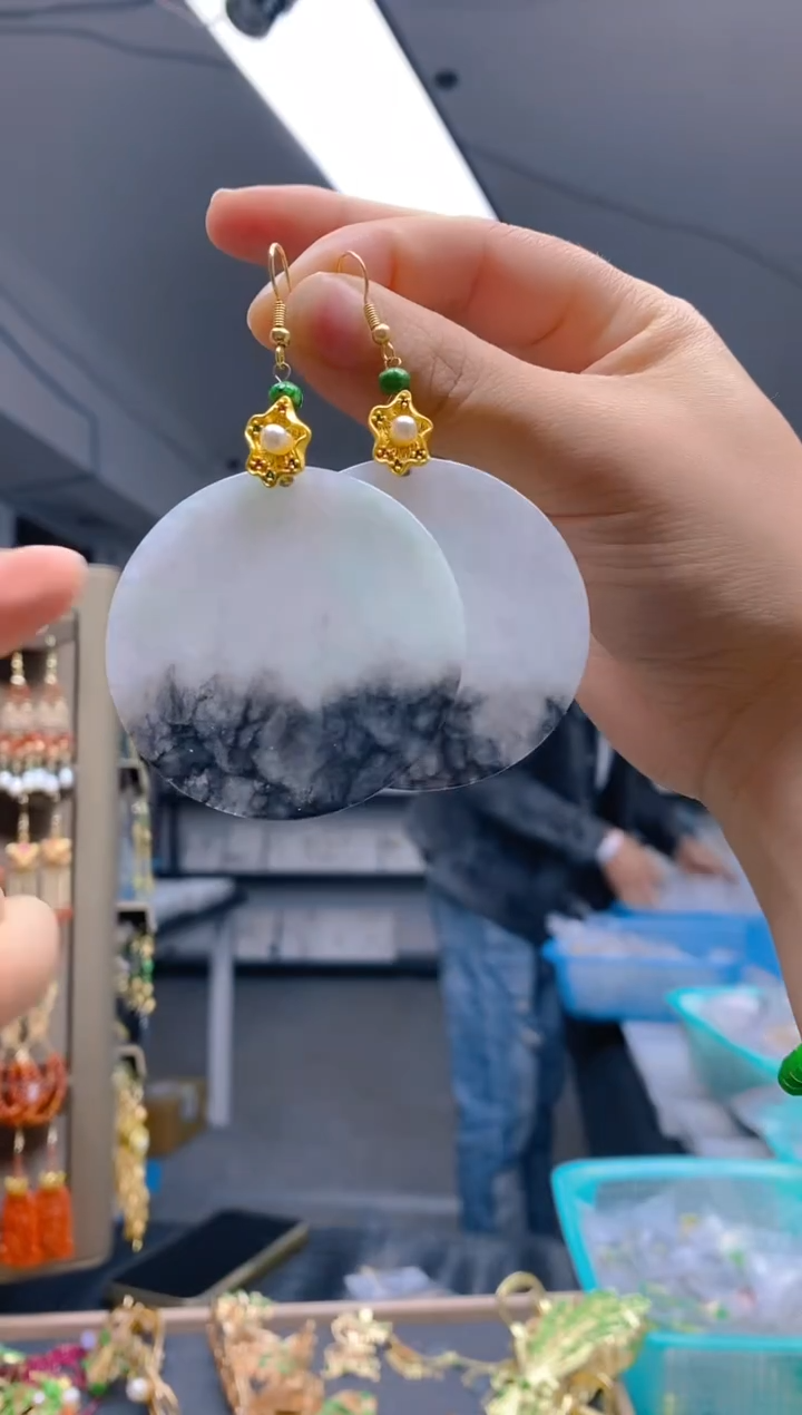 【闪购商品】翡翠耳饰合金0109翡翠耳钩