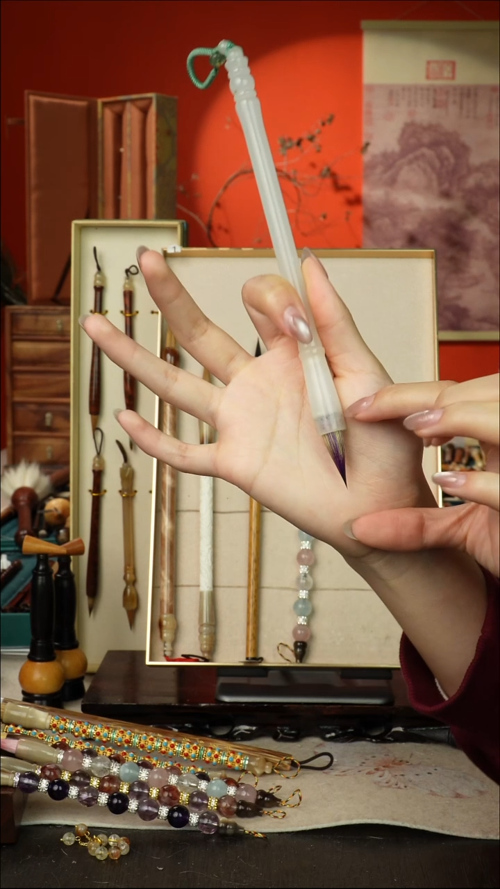 462号闪孤品高货毛笔链接 清水试笔 蘸墨不退