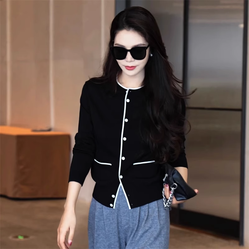 商场同款{专柜}2025秋冬新款百搭宽松羊毛针织开衫女外套548054