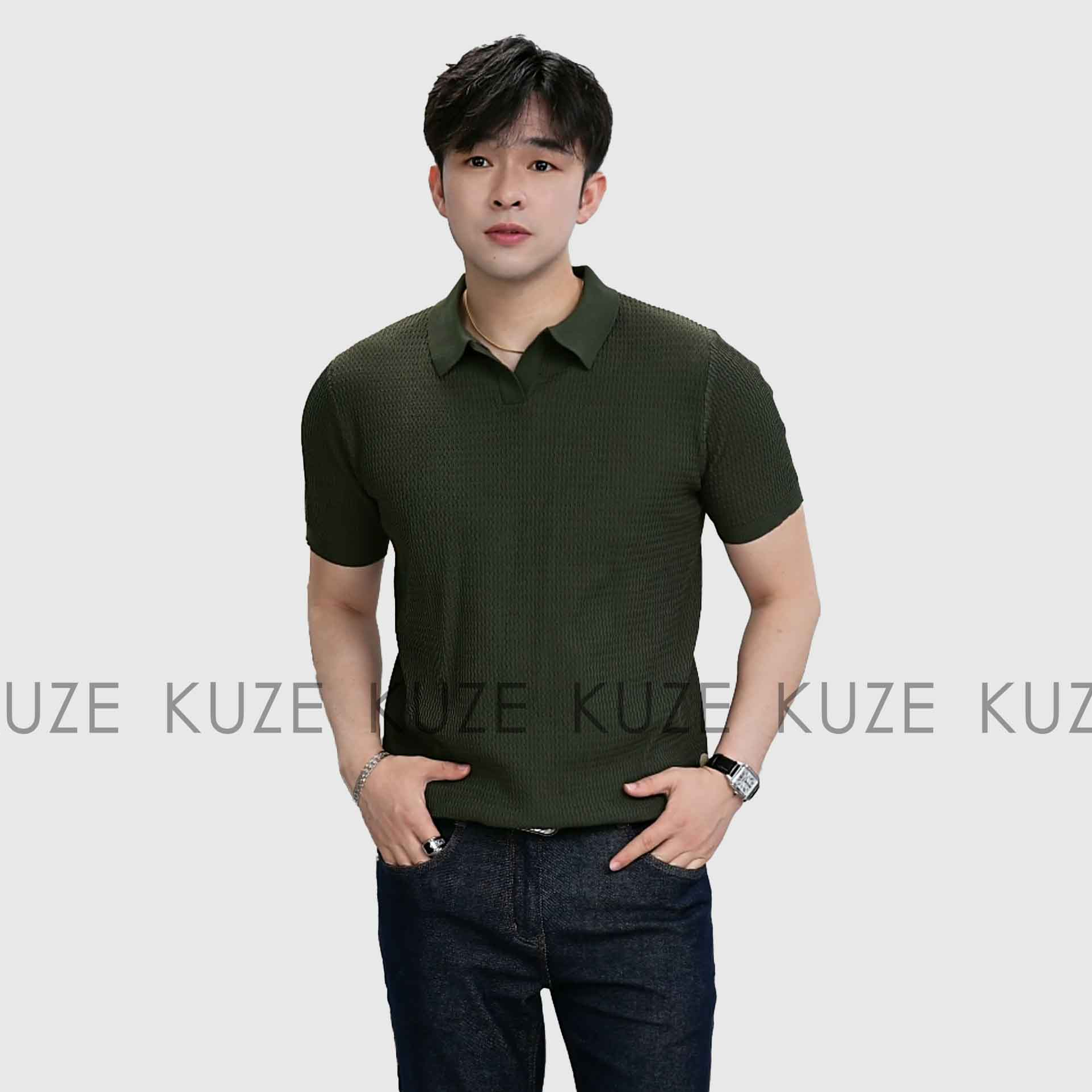 【K.Z.STAR】夏季海鸥领休闲polo衫男士短袖针织衫