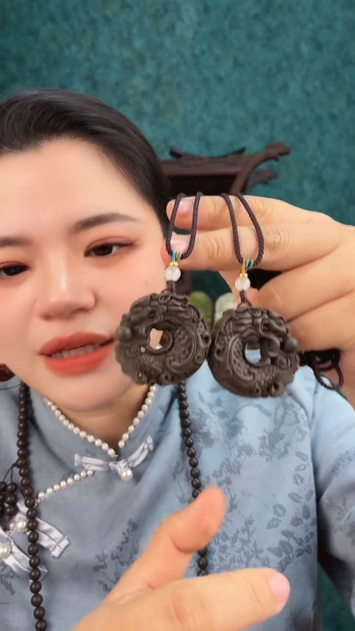 珠串黑财神香方鱼化龙香牌