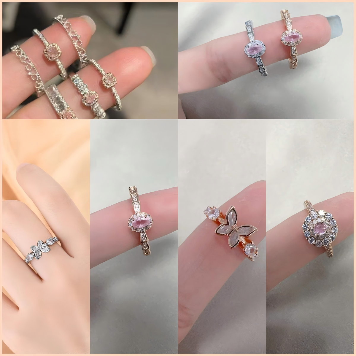 铜合金锆石戒指 精品 铜合金锆石时尚戒指下单默认代拆 对碰+许愿