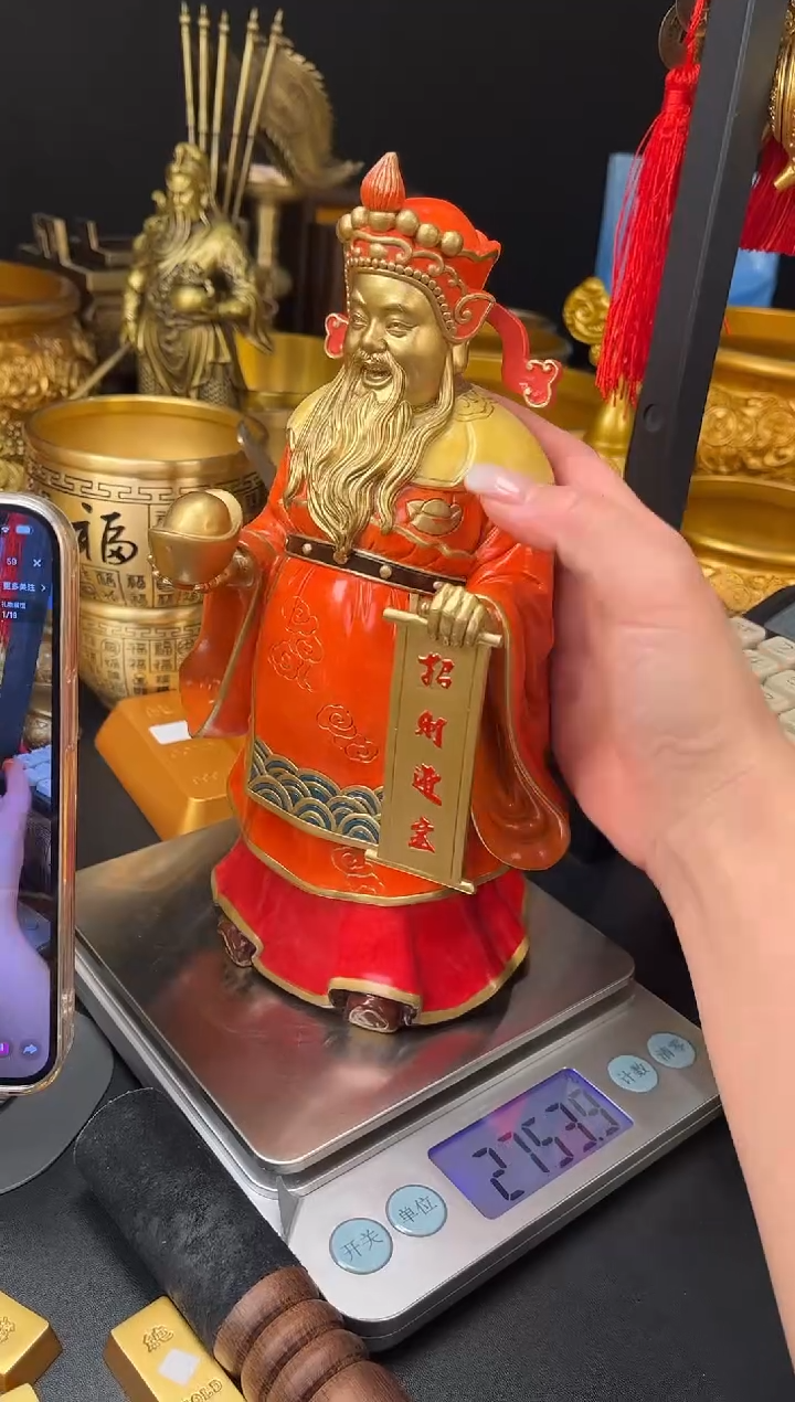 铜铜彩烧色（高度26，重量4斤）
