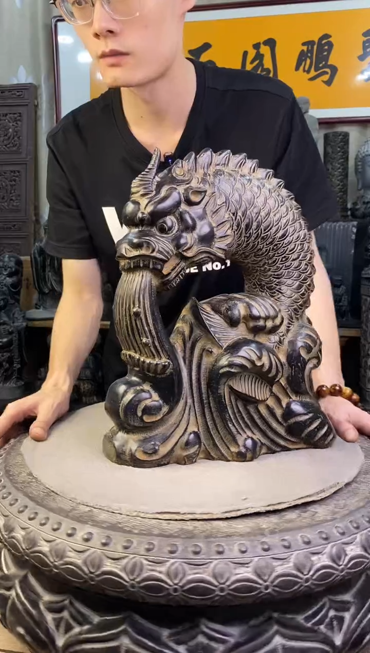 石材高35公分螭吻