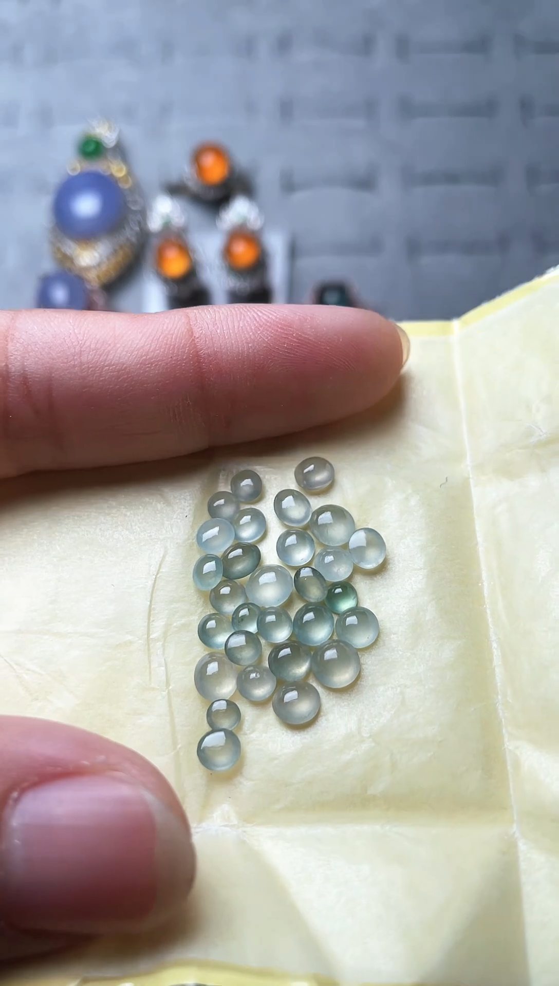 翡翠散珠未镶嵌缅甸天然翡翠A货