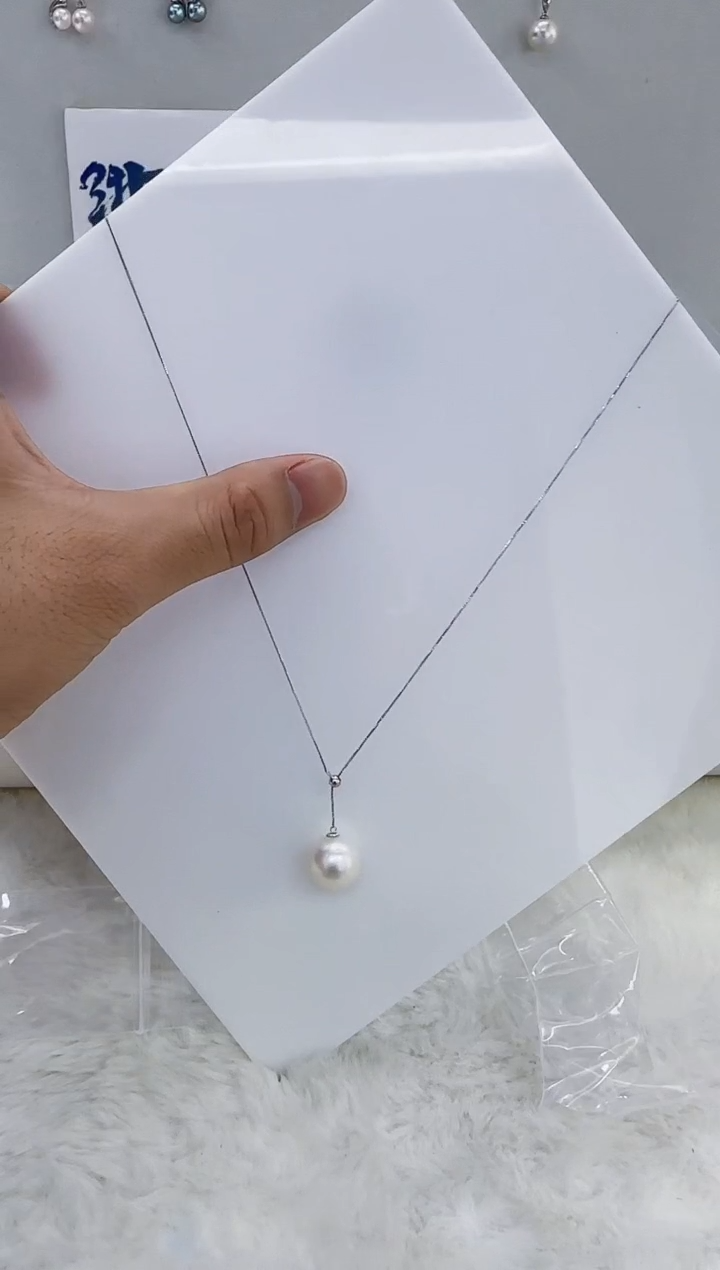 18K金镶嵌海水珍珠DA海水澳白Y链13-14  y461