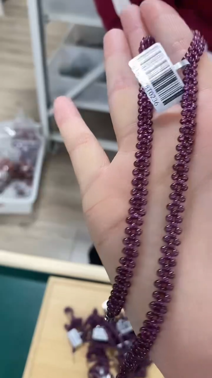 颈饰合金石榴石（紫牙乌）石榴石锁骨链