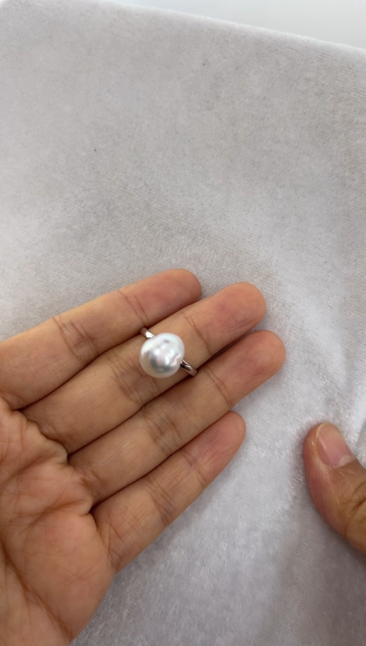 【闪购商品】海水珍珠银S925镶嵌戒指海水珍珠戒指