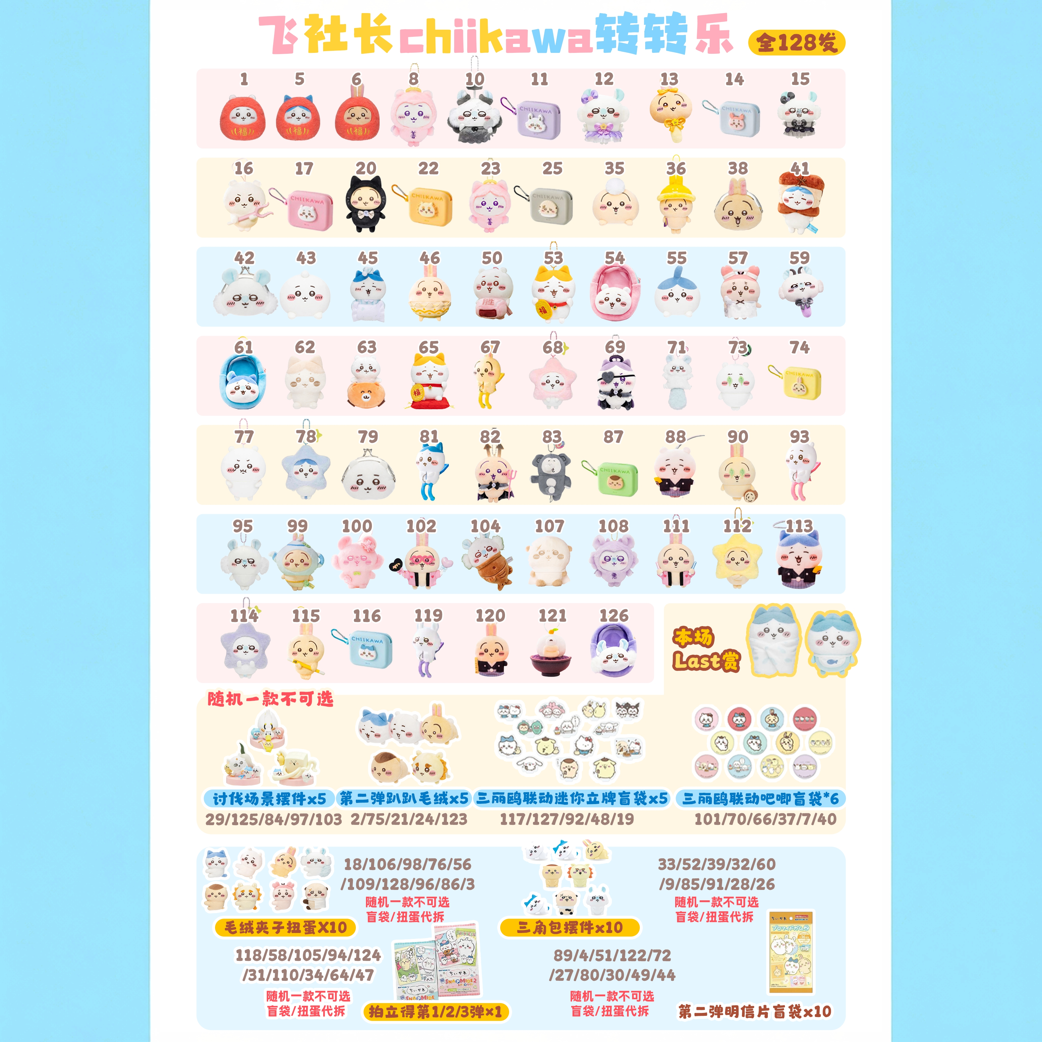 【最新热卖】Chiikawa正版飞社长转转乐毛绒混池一刺
