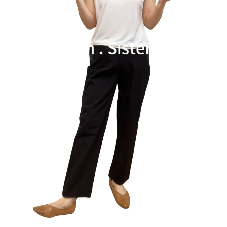 【延姐服饰2】2025新款韩国刺绣W字母两色小直筒女士休闲裤