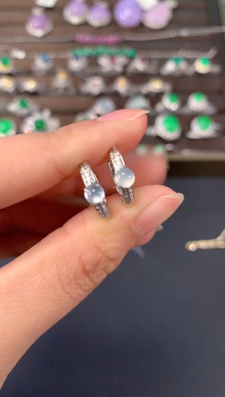 【闪购商品】翡翠耳饰18K金镶嵌A677|2980