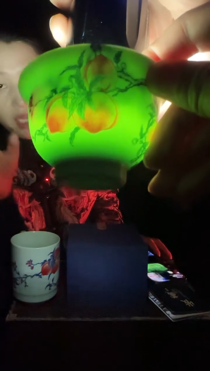 杯子瓷绿稀土九桃压手杯