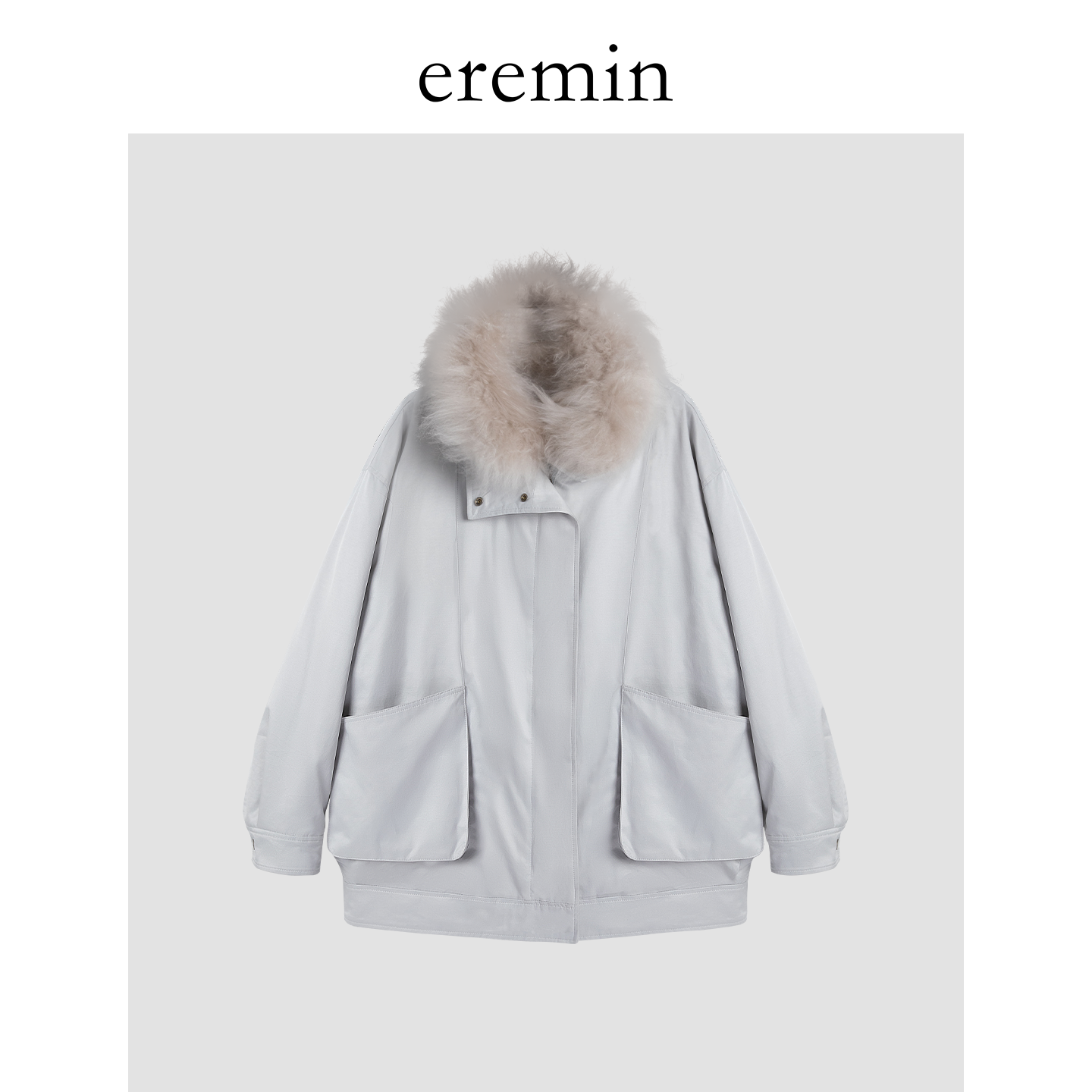 DE Mincollection毛领羽绒服/羊毛领可拆卸白鹅绒派克羽绒服59325