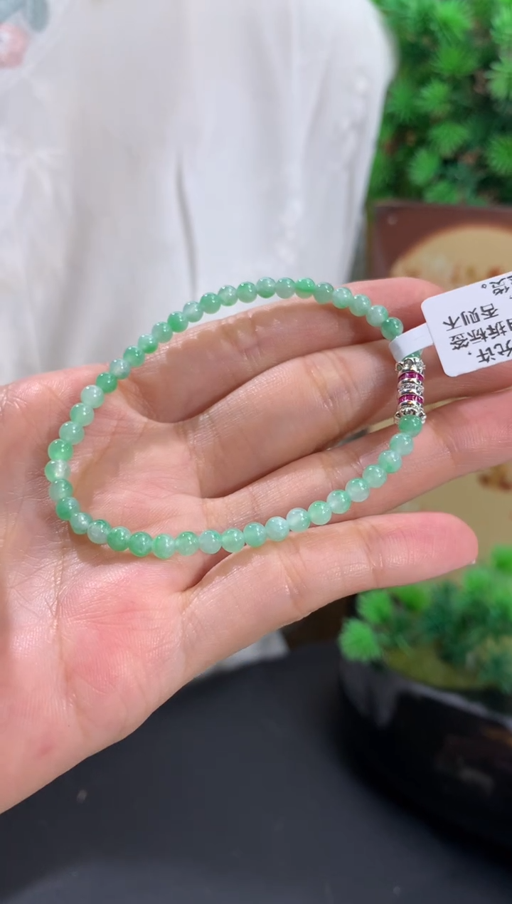 未镶嵌手串翡翠卡3.9mm