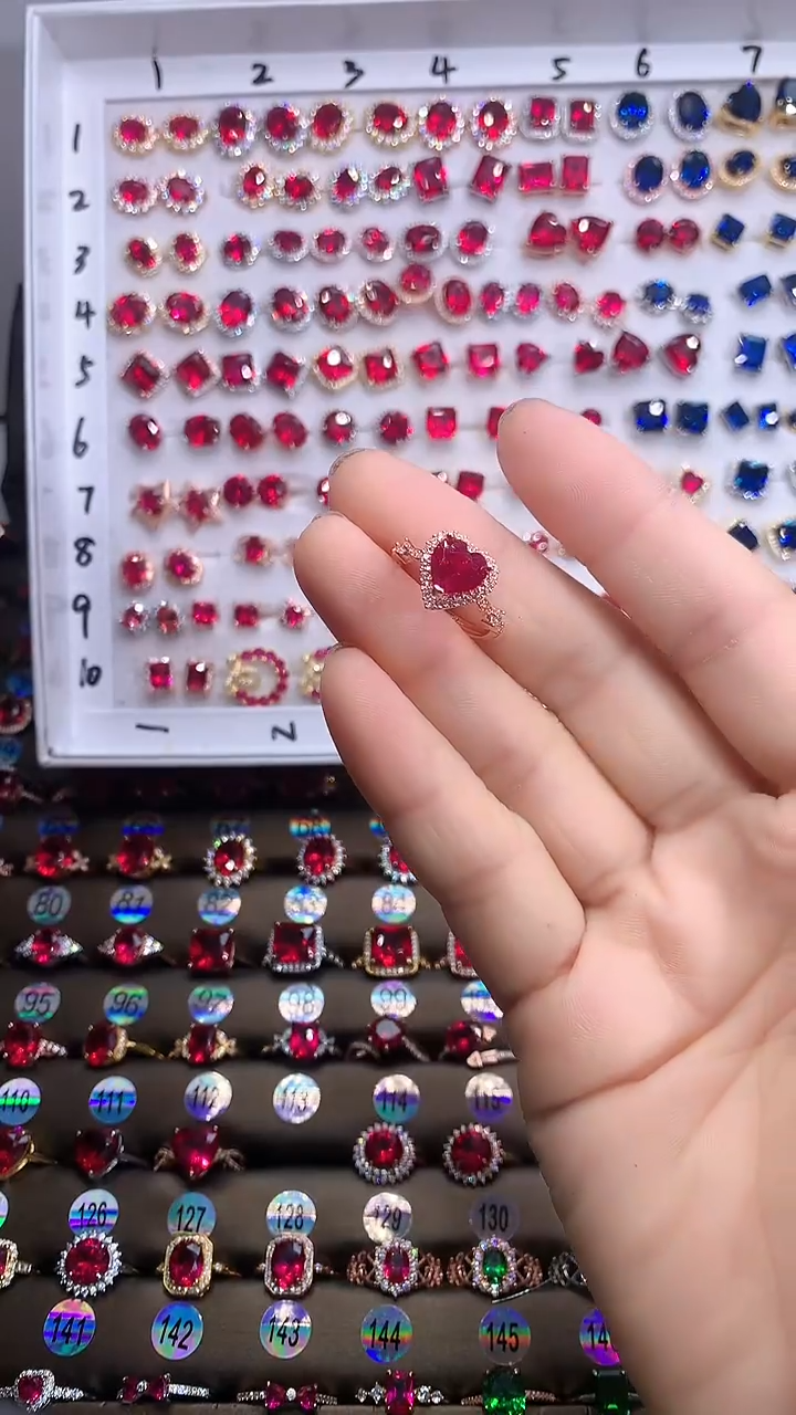 【闪购商品】红宝石戒指银S925镶嵌玫瑰金