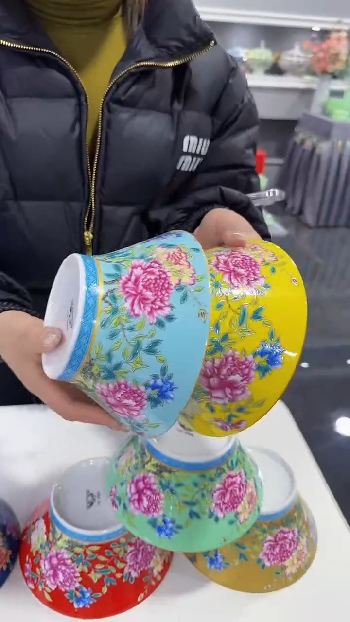 【闪购商品】瓷片 7英寸小蛮腰面碗2个混色