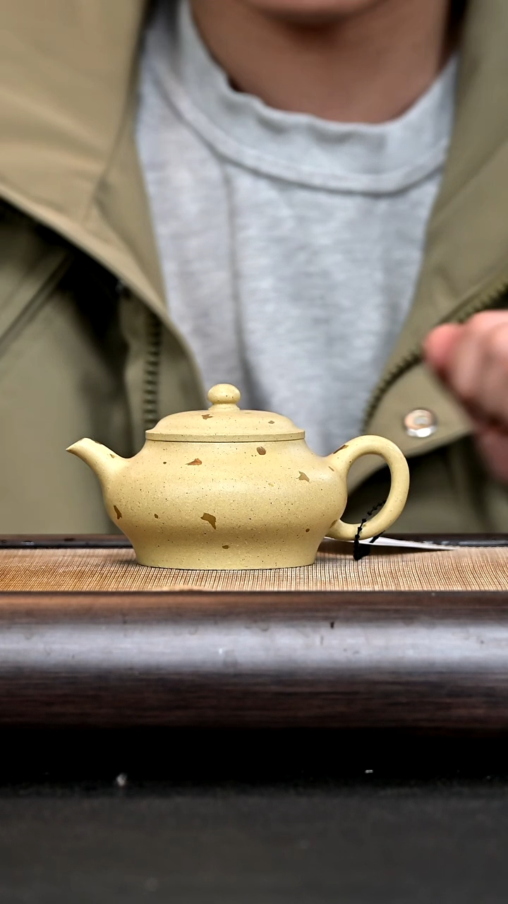 【闪购商品】紫砂茶壶高虚扁 本绿洒金