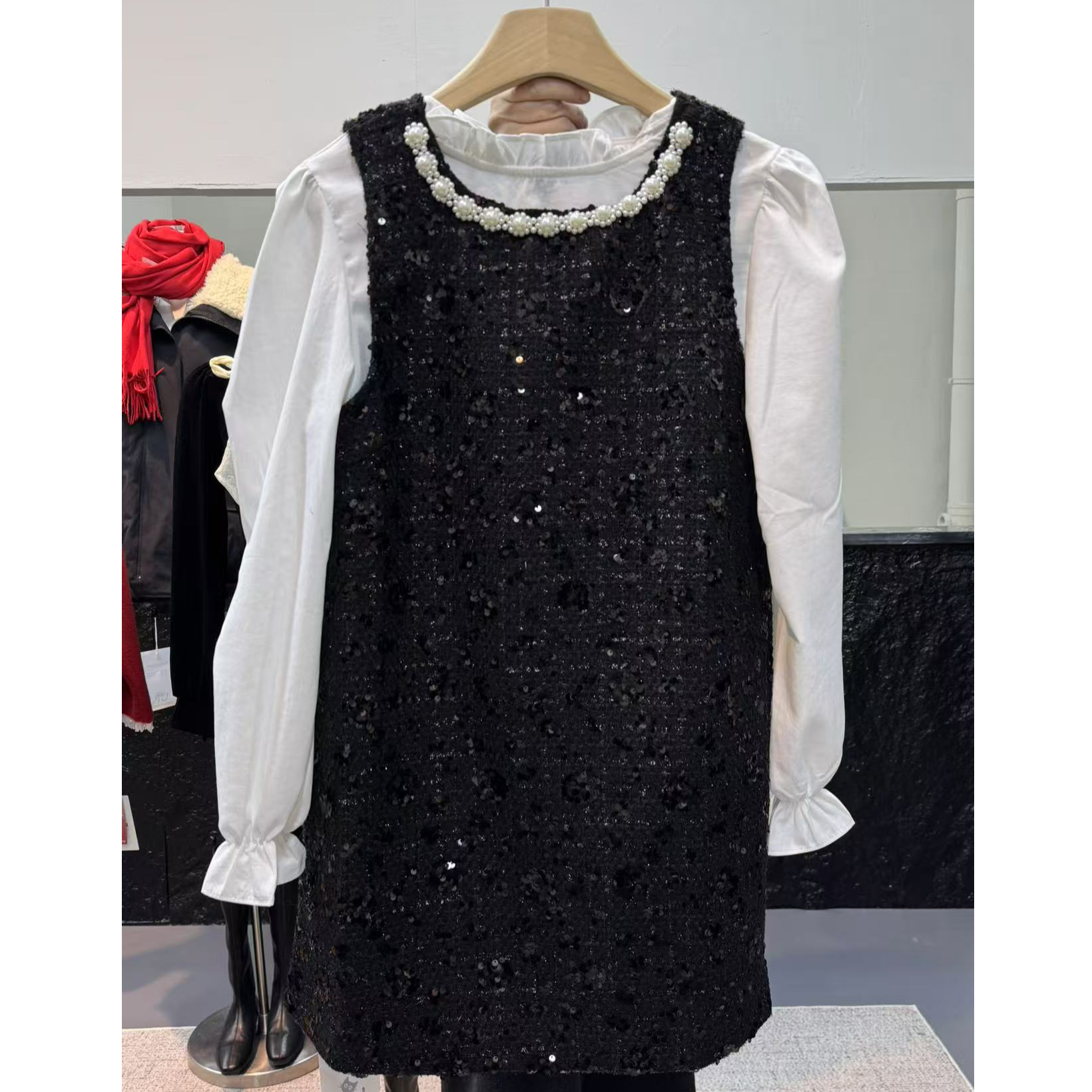 NICE圈圈/星光满满高级感连衣裙两件套质感套装A2902