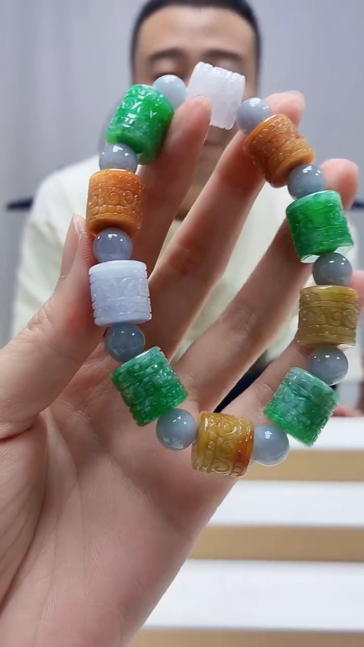 未镶嵌定制翡翠4898zm-毛货手串86