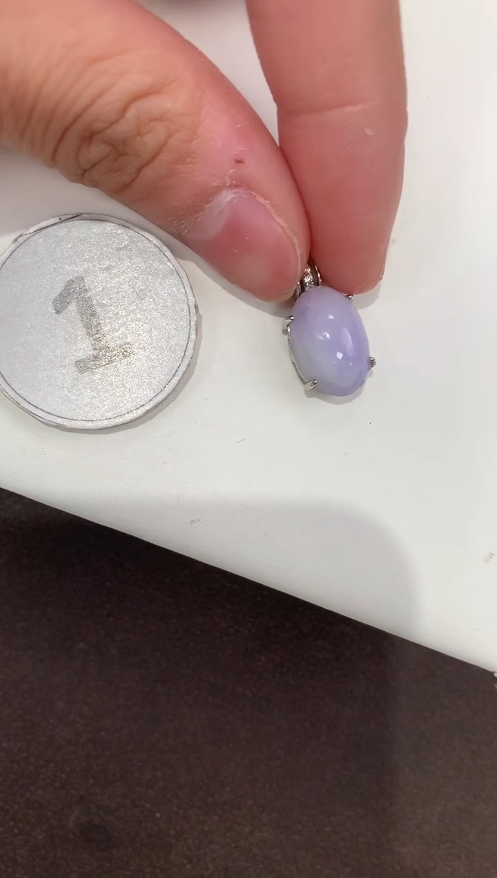 颈饰银S925镶嵌翡翠天然缅甸A货翡翠