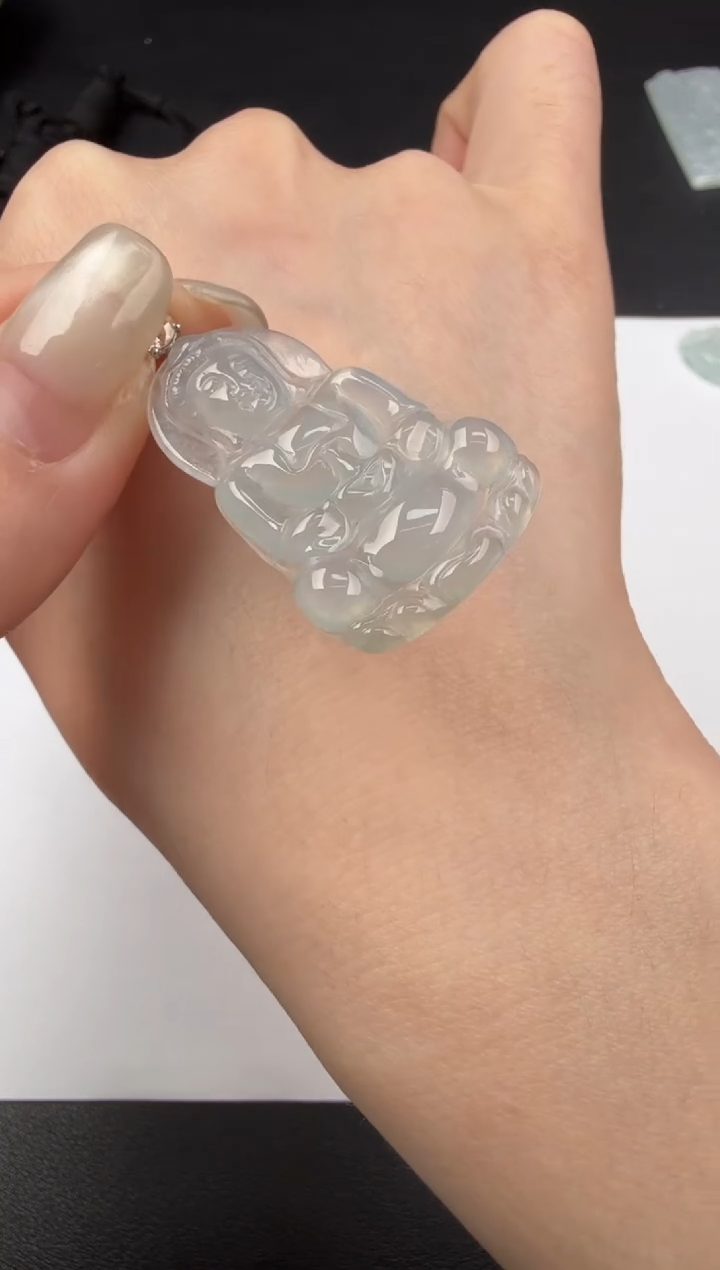 吊坠(不含链)18K金镶嵌翡翠翡翠饰品-103