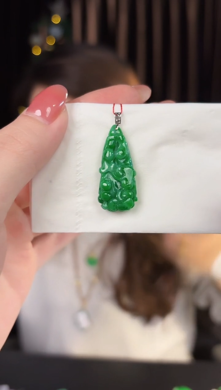 【闪购商品】翡翠颈饰18K金镶嵌缅料A货/支持复检/一件