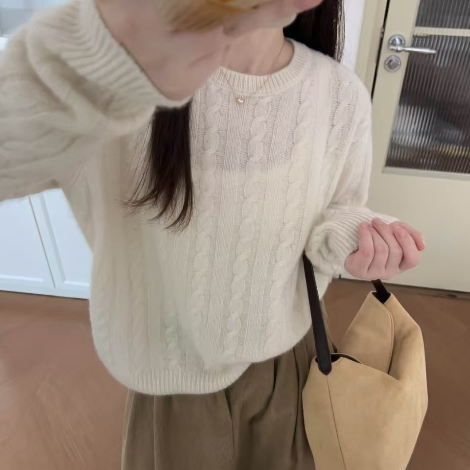 【宛宇 蕾蕾 12-5】（200-299）时尚百搭韩版针织衫