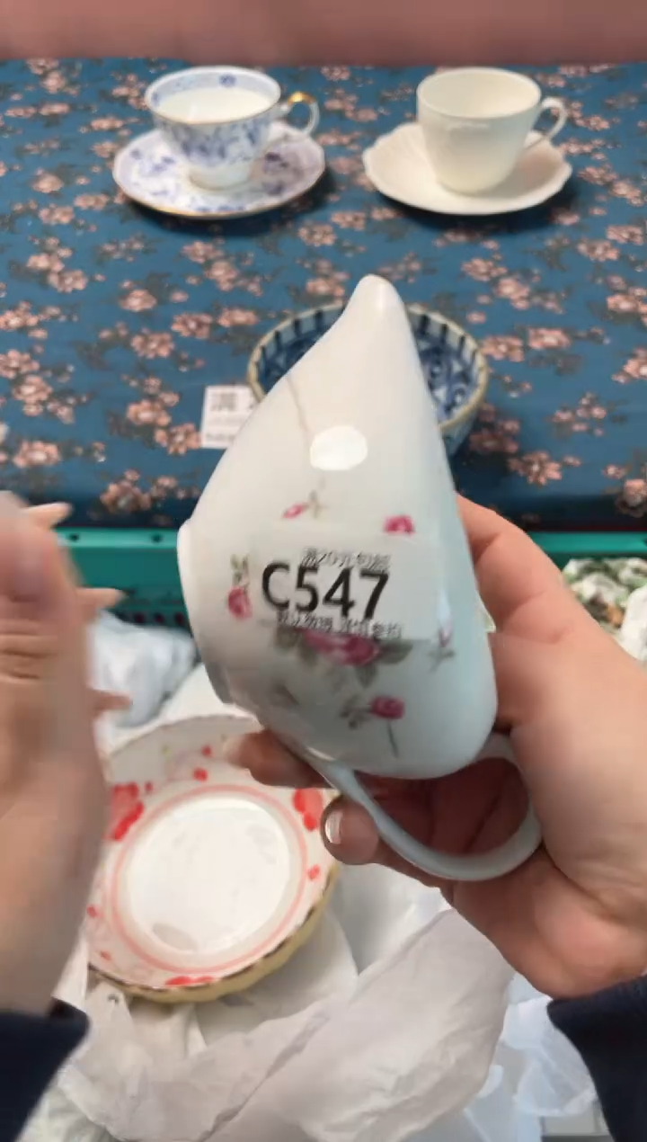 瓷片幸*花瓷器瓷器C547