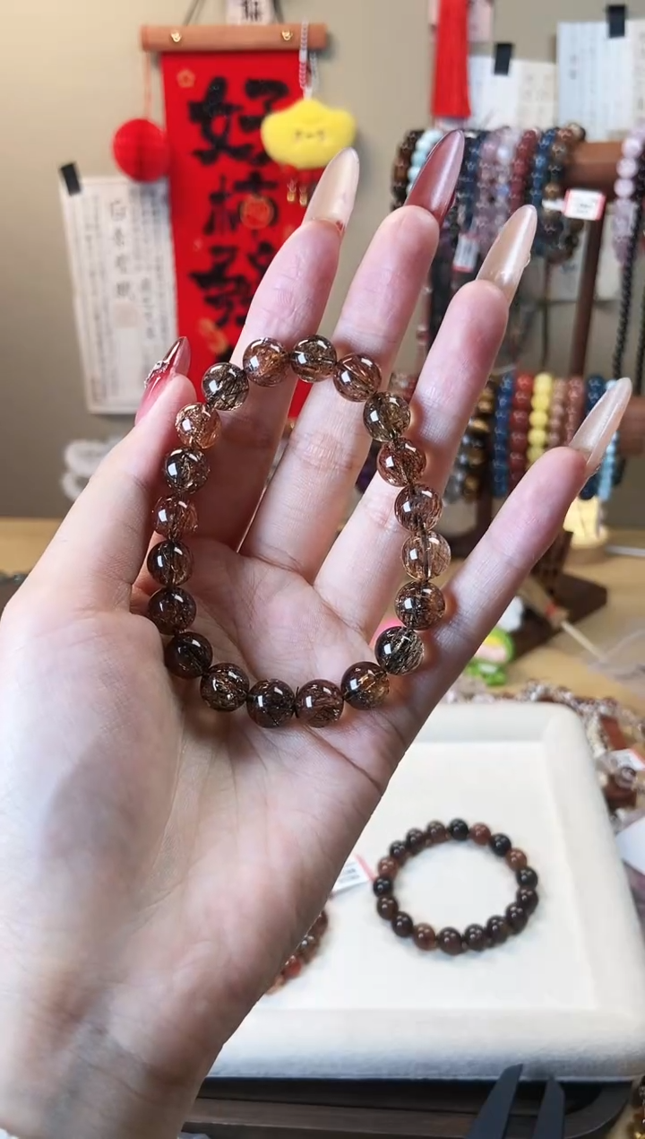 【闪购商品】水晶手链未镶嵌9.5m黑金超