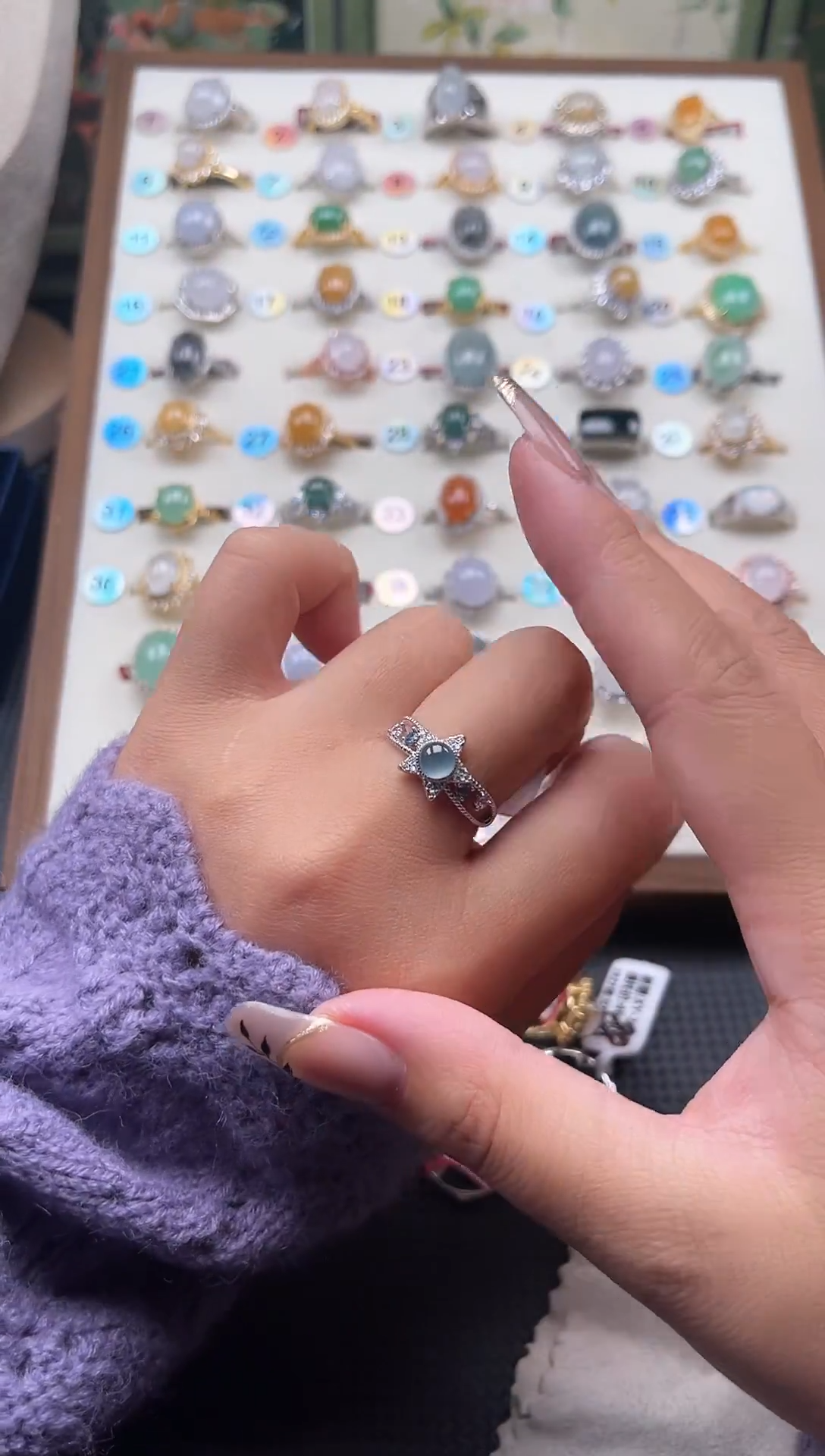 【闪购商品】翡翠戒指银S925镶嵌天然A货翡翠戒指