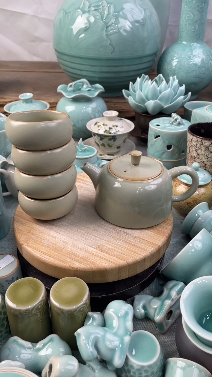 【闪购商品】1壶4杯 特价福利 微瑕 慧仙青瓷