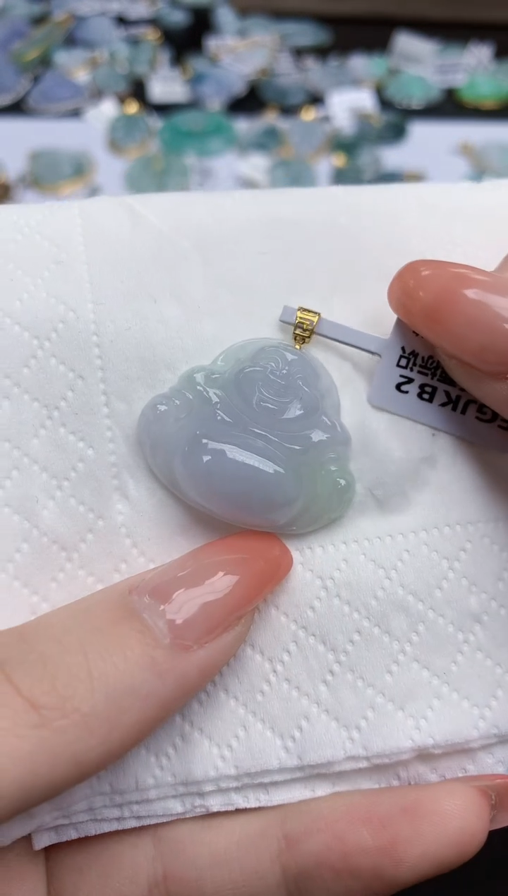 【闪购商品】翡翠颈饰18K金镶嵌天然缅甸翡翠A货