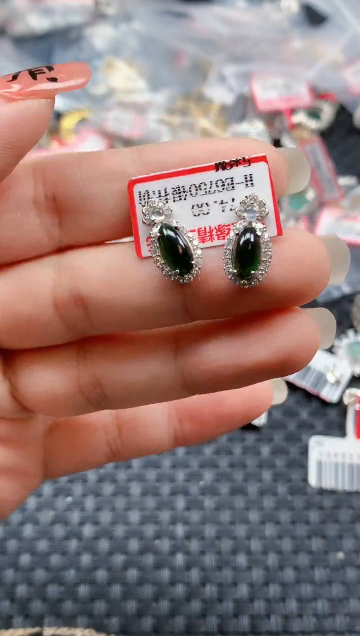 银S925镶嵌戒指翡翠天然A货缅甸翡翠