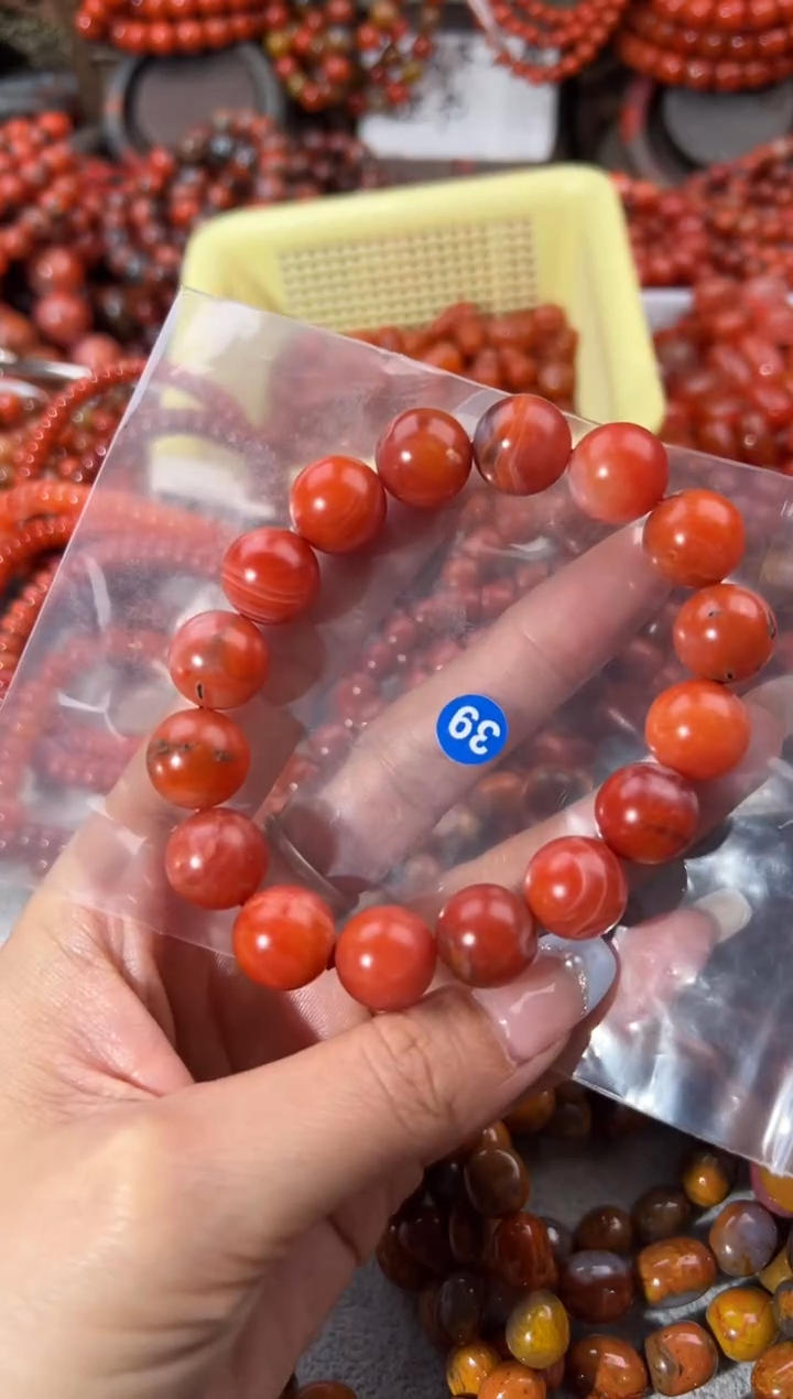 未镶嵌手串南红玛瑙13+